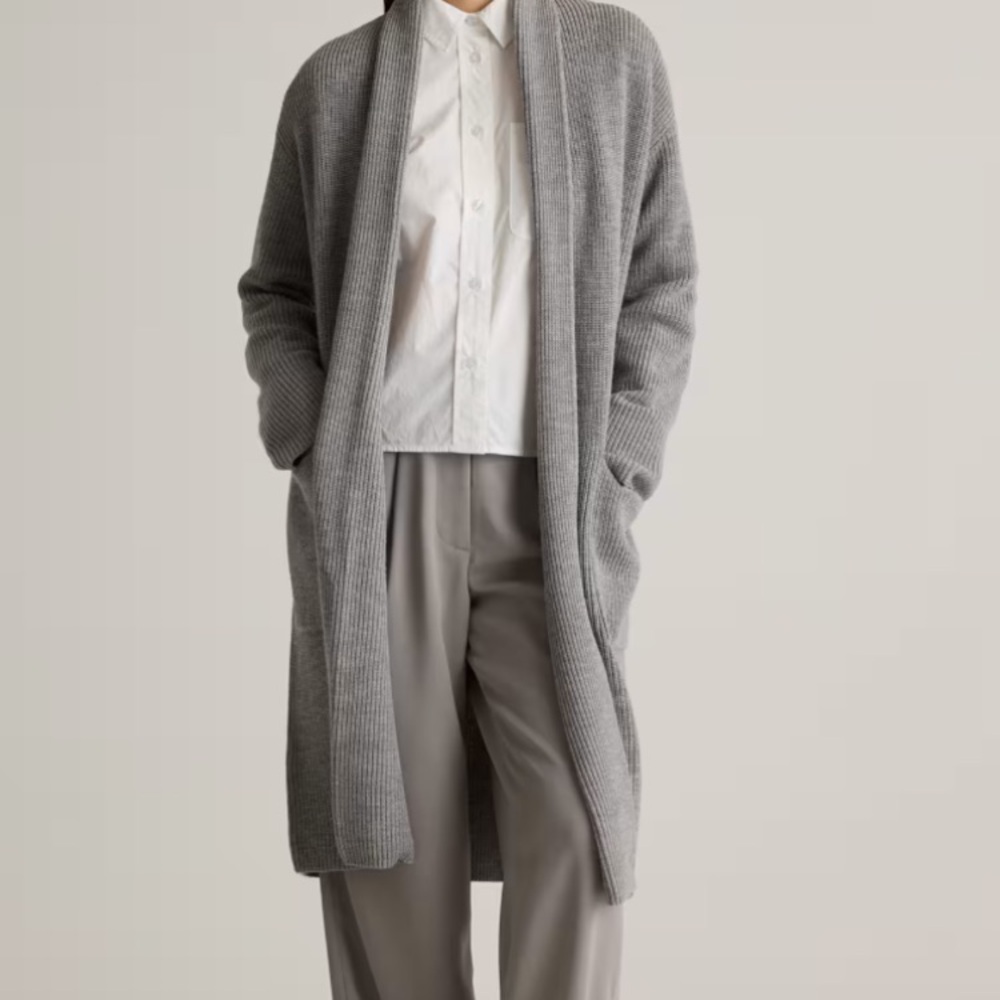 Quince Gray Merino Wool Duster Cardigan